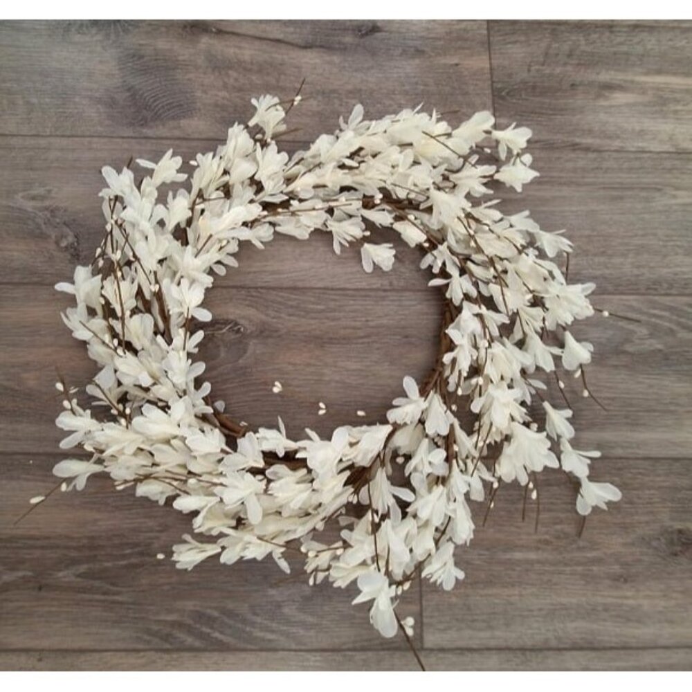 New 20inch Artificial Forsythia Flower Wreath Spring Summer Fall Wreath Silk